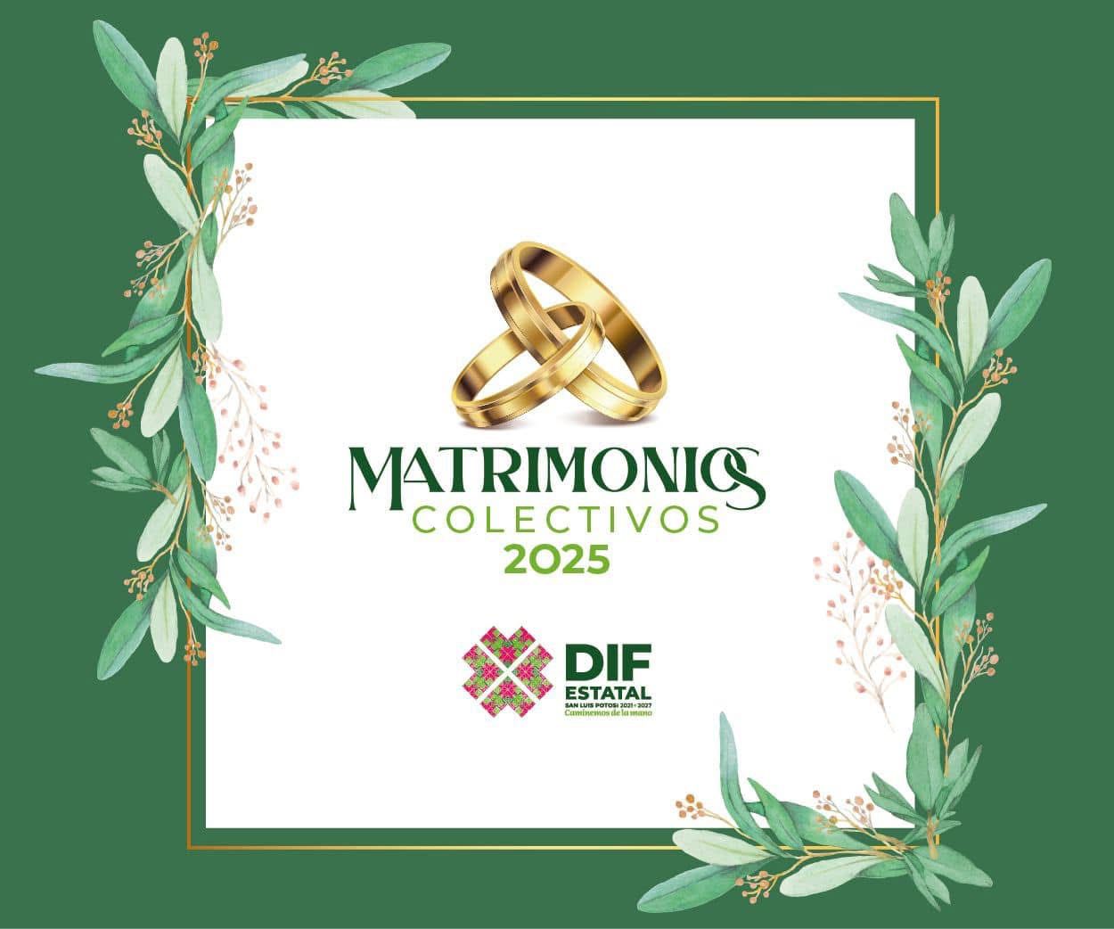 GOBIERNO ESTATAL LANZA CONVOCATORIA DE MATRIMONIOS COLECTIVOS 2025